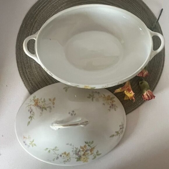 Vtg CF Haviland Limoges Oval Covered Vegetable Dish Floral Pattern France HTF - Picture 5 of 12